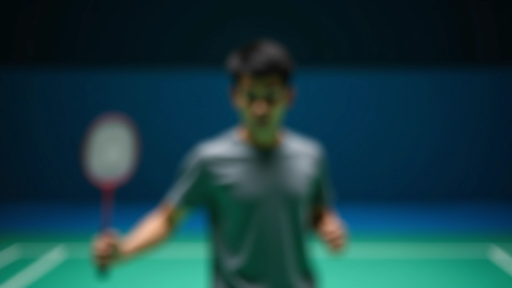 لاعب ريشة طائرة في وضعية الاستعداد الصحيحة مع ركبتين منحنيتين
